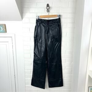 SHEIN Black Faux Leather Straight Leg Pants Size XS